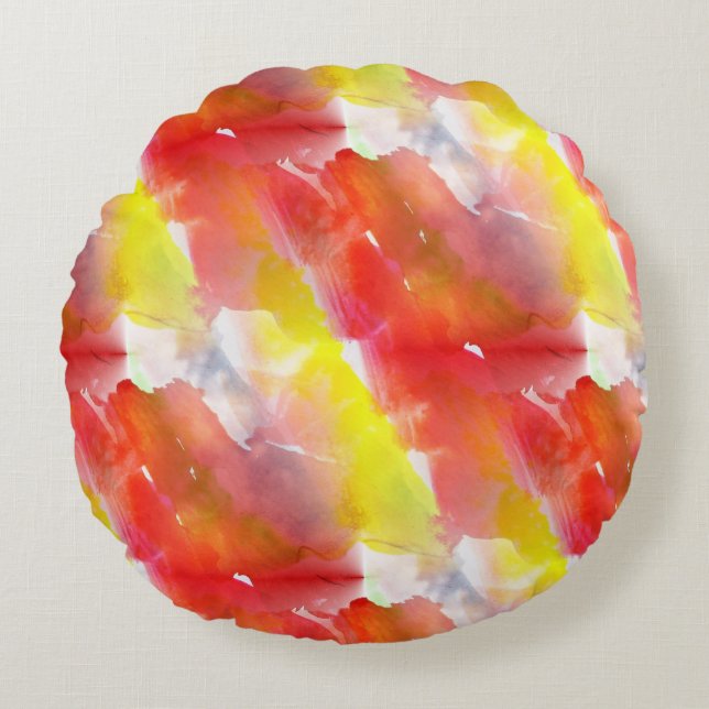 Design texture watercolor background round pillow (Front)