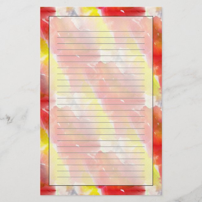 Design texture watercolor background stationery (Front)