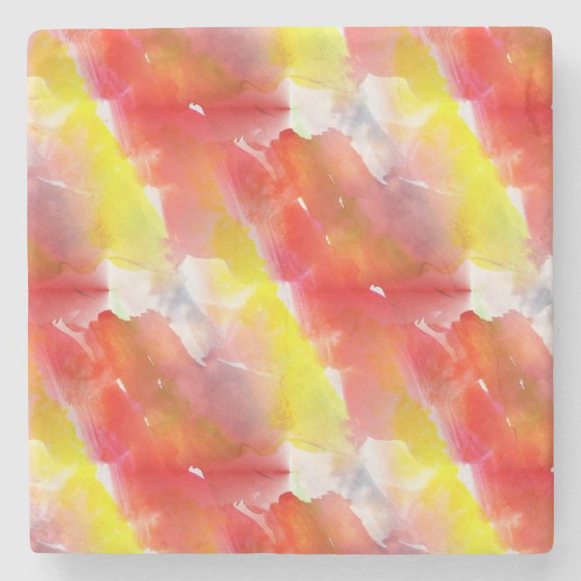 Design texture watercolor background stone coaster (Front)