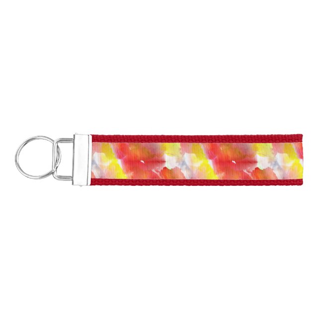 Design texture watercolor background wrist keychain (Keys on Left)
