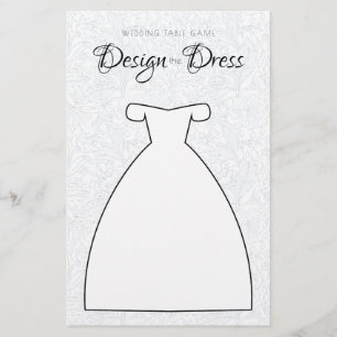  Design the Dress Wedding Table Game Blue & White