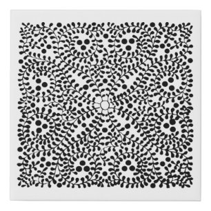 design tile flourish faux canvas print
