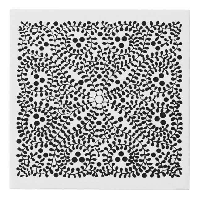 design tile flourish faux canvas print (Front)