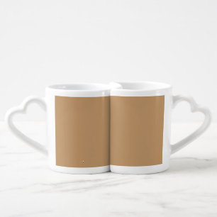 Design with a Brown Background and White Border Coffee Mug Set