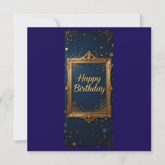 Design with a golden frame on a navy blue color