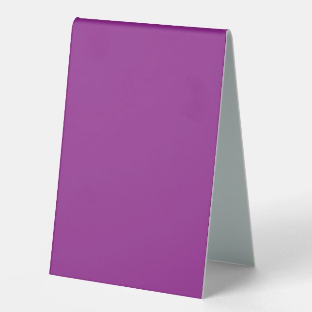 Design with a Stunning Purple Background and White Table Tent (Front)