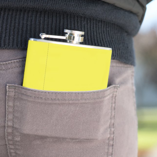 Design with a Yellow Background and Black Border Flask (In Situ)