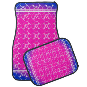 Design with abstract hand drawn geometric pattern  car floor mat