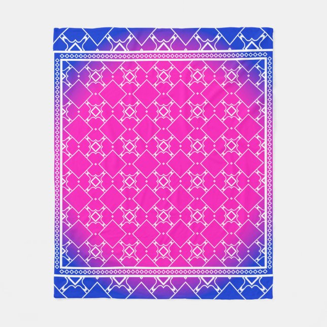 Design with abstract hand drawn geometric pattern  fleece blanket (Front)