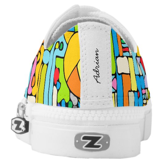 Design with Color Blocks Low-Top Sneakers (Left Shoe Back)