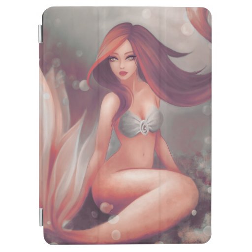 Design with mermaid under water. Anime cartoon gir iPad Air Cover