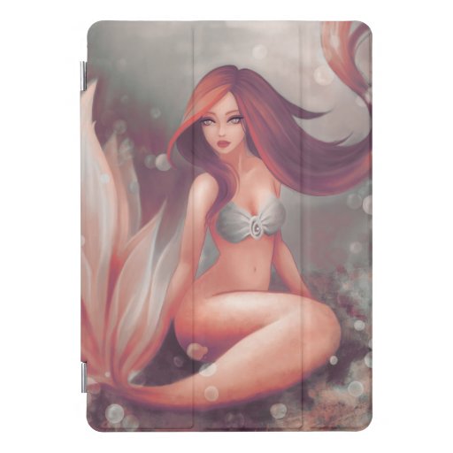Design with mermaid under water. Anime cartoon gir iPad Pro Cover