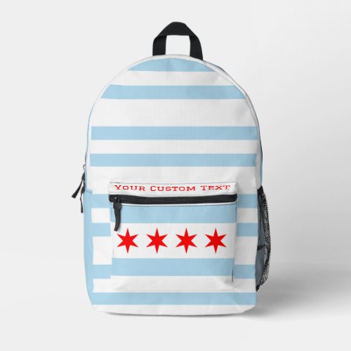 Design with the flag of chicago city pride printed backpack