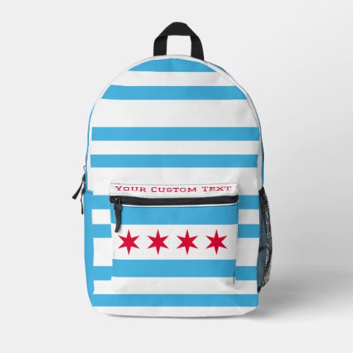 Design with the flag of chicago darker variant printed backpack