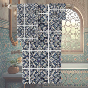 Design with Traditional Elegance Morrocan Tiles Bath Towel Set