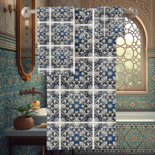 Design with Traditional Elegance Morrocan Tiles Bath Towel Set