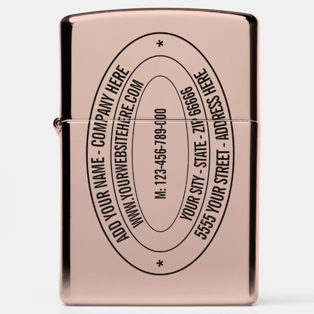 Design Your Business Gift Zippo Lighter Template (Front)