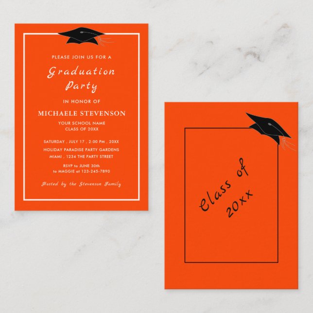 Design Your Colors Graduation Invitations Example (Front/Back)