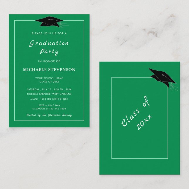 Design Your Colors Graduation Invitations Example (Front/Back)