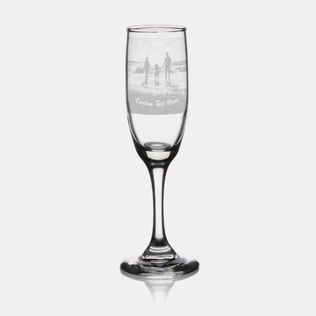 Design Your Custom Photo and Text Personalized Champagne Flute (Glassware)