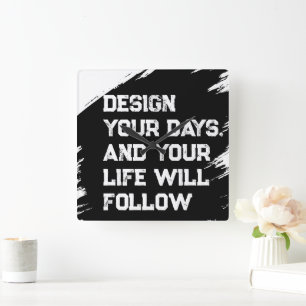 Design your days... square wall clock