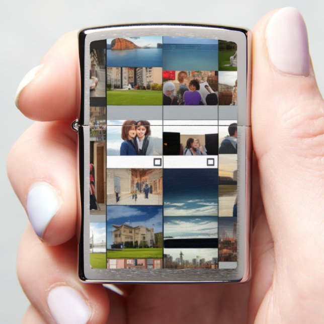  Design Your Dream Customizable Photo Collage Zippo Lighter (In Hand)