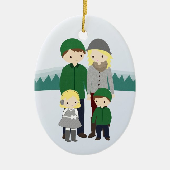 Design Your Family Customizable Christmas Ornament (Front)