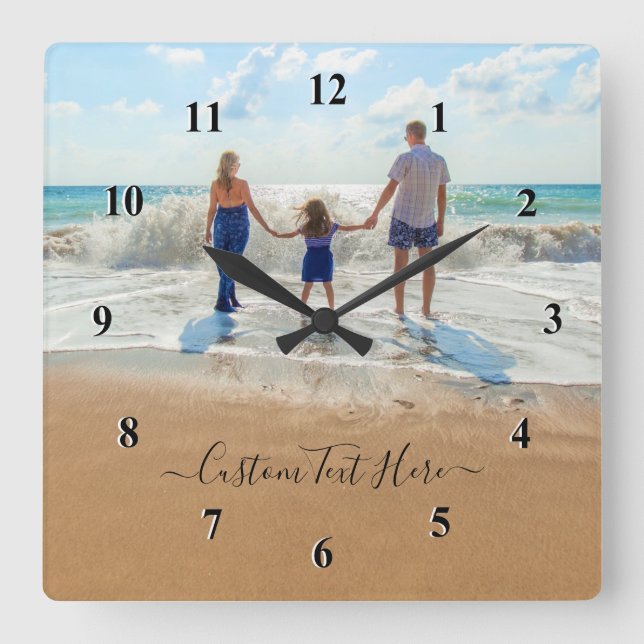 Design Your Family Photo Clock with Custom Text (Front)