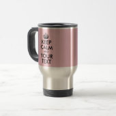 Design Your Keep Calm and Your Text and Pale Pink Travel Mug (Front Left)