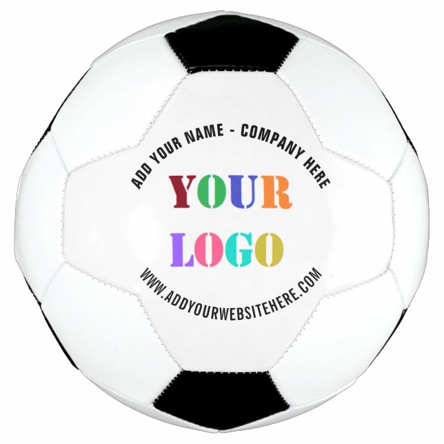 Design Your Logo Text Branded Soccer Ball Example (Front)
