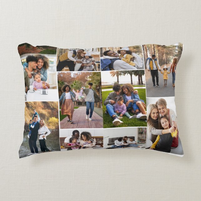 Design Your Own 10 Photo Collage Accent Pillow (Front)