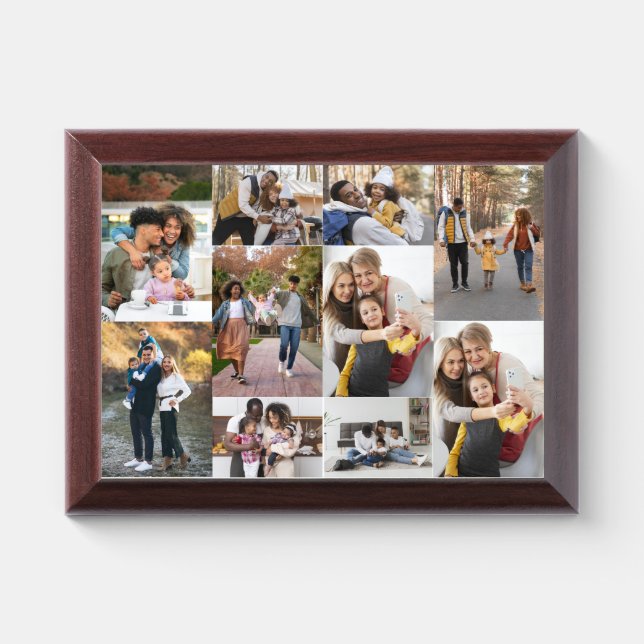 Design Your Own 10 Photo Collage Award Plaque (Horizontal)