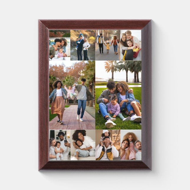 Design Your Own 10 Photo Collage Award Plaque (Vertical)