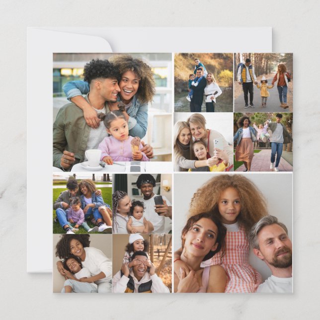Design Your Own 10 Photo Collage Card (Front)