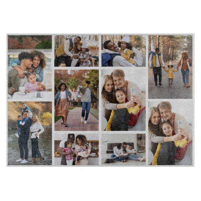 Design Your Own 10 Photo Collage Cutting Board (Front)