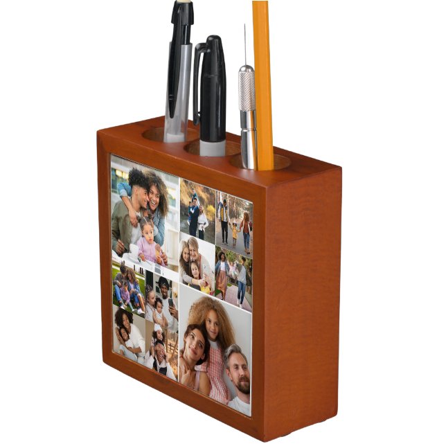 Design Your Own 10 Photo Collage Desk Organizer (In Situ)