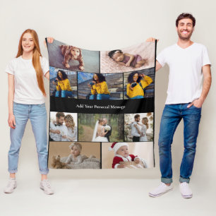 Design Your Own 10 Photo Collage Fleece Blanket