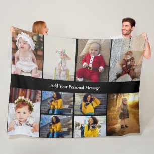 Design Your Own 10 Photo Collage Fleece Blanket