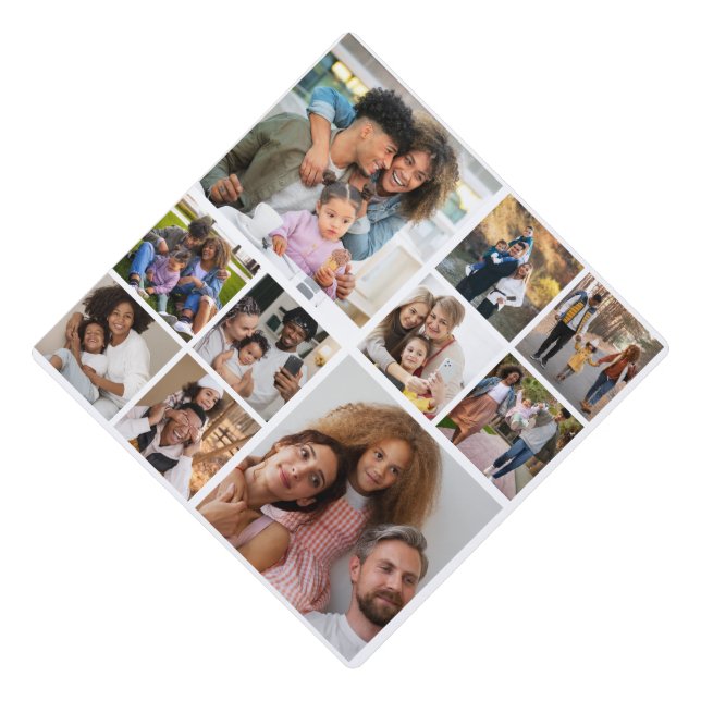 Design Your Own 10 Photo Collage Graduation Cap Topper (Front)