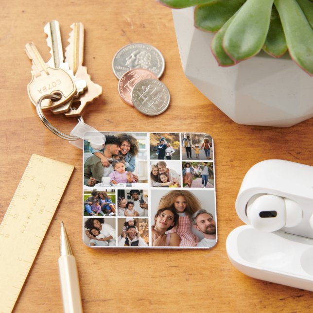 Design Your Own 10 Photo Collage Keychain (Desk)