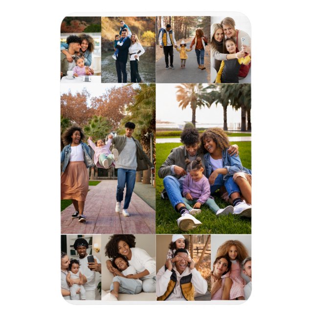 Design Your Own 10 Photo Collage Magnet (Vertical)