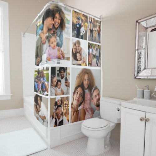 Design Your Own 10 Photo Collage Shower Curtain