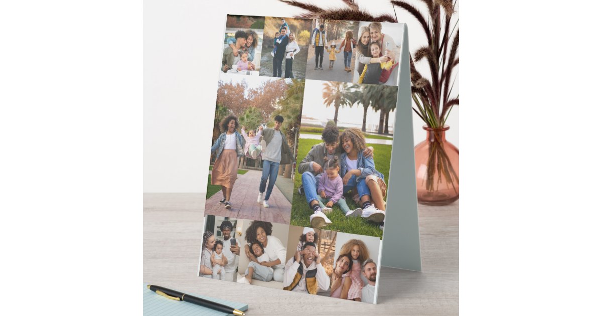 Design Your Own 10 Photo Collage Table Tent | Zazzle