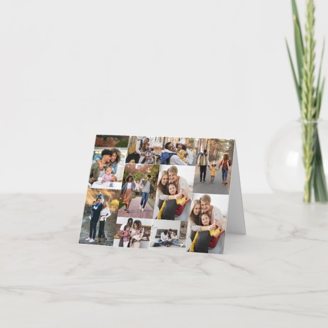 Design Your Own 10 Photo Collage Thank You Card (Front)