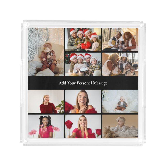Design Your Own 11 Photo Collage Acrylic Tray (Front)