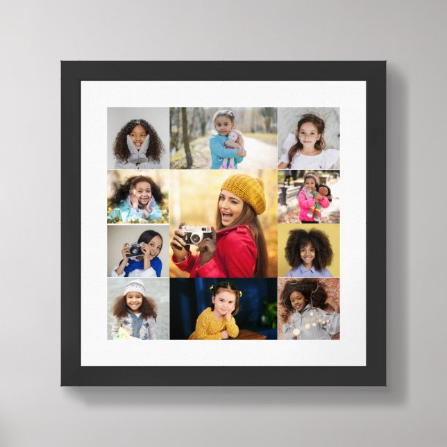 Design Your Own 11 Photo Collage Framed Art (Framed Front)
