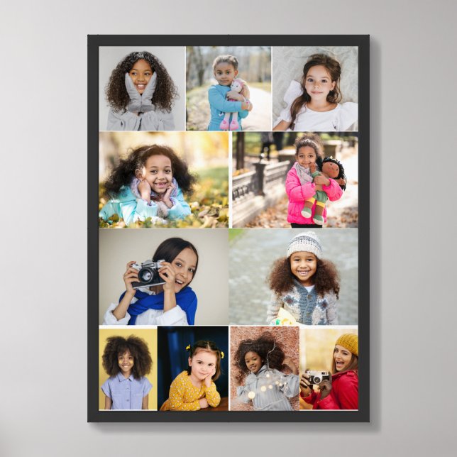Design Your Own 11 Photo Collage Framed Art (Framed Front)