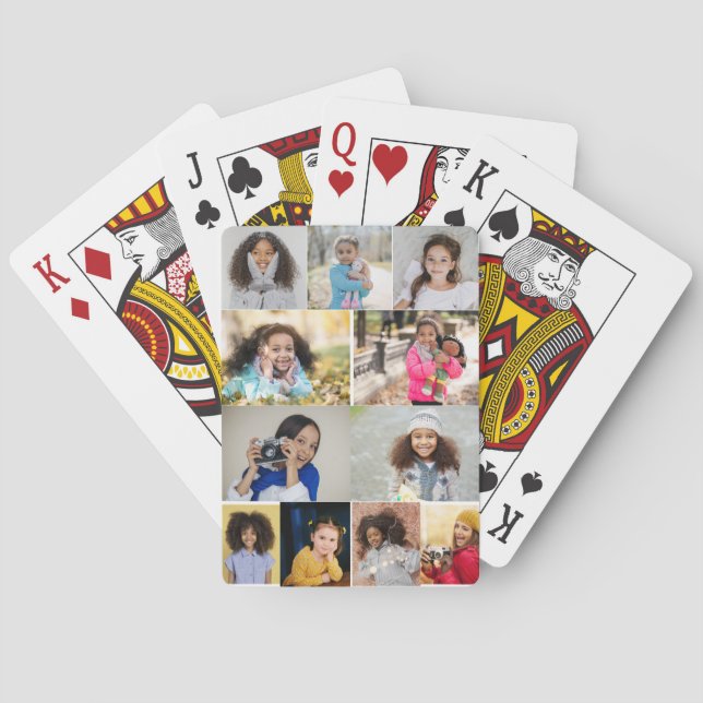Design Your Own 11 Photo Collage Poker Cards (Back)