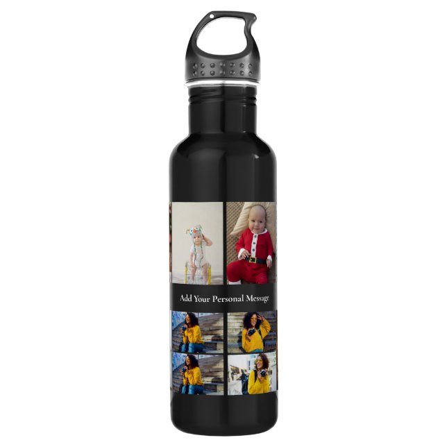 Design Your Own 11 Photo Collage Stainless Steel Water Bottle (Front)