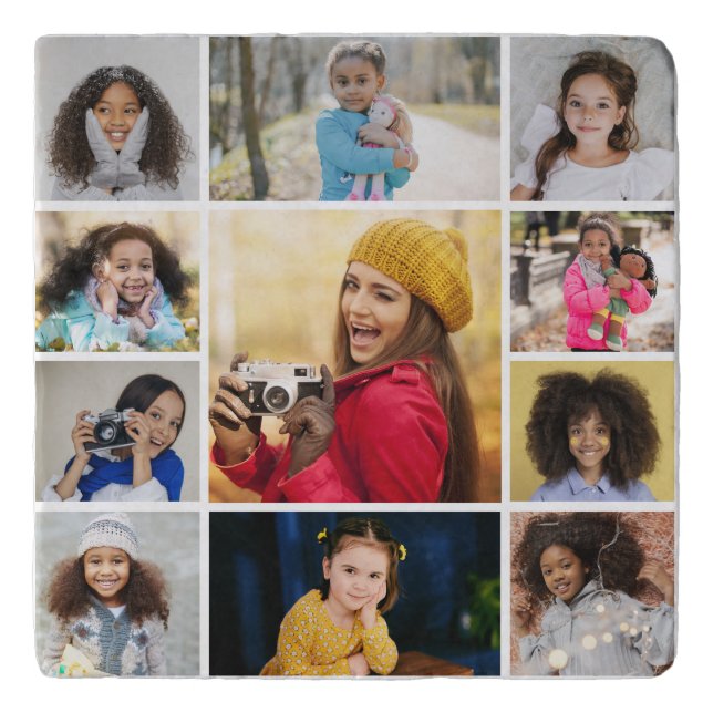Design Your Own 11 Photo Collage Trivet (Front)